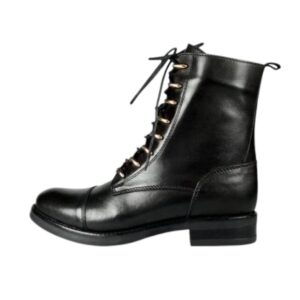 Women Black Lace-Ups With Rings-Photoroom